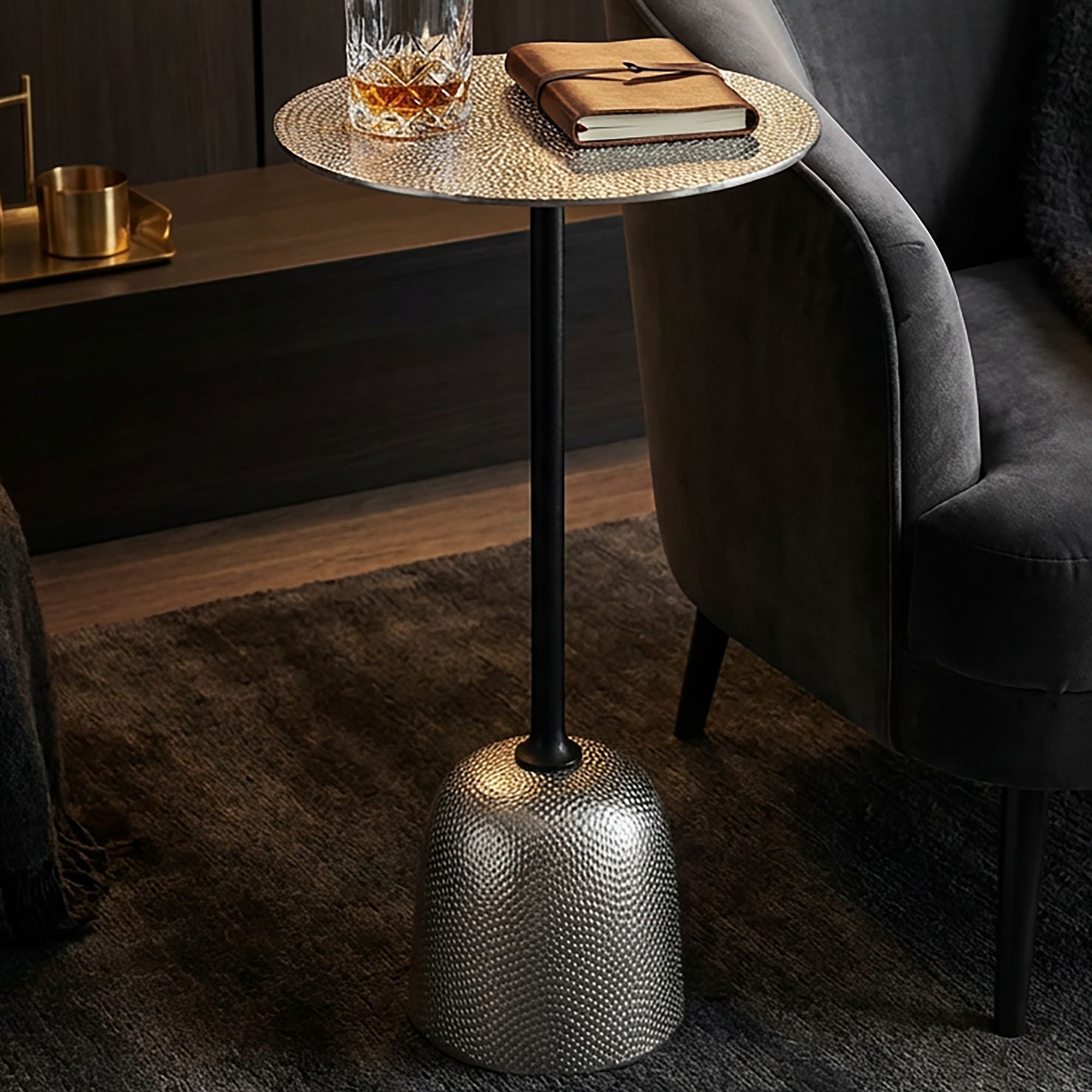 Beistelltisch Aluminium Anstelltisch Metall Wohnzimmertisch Dekotisch Couchtisch 