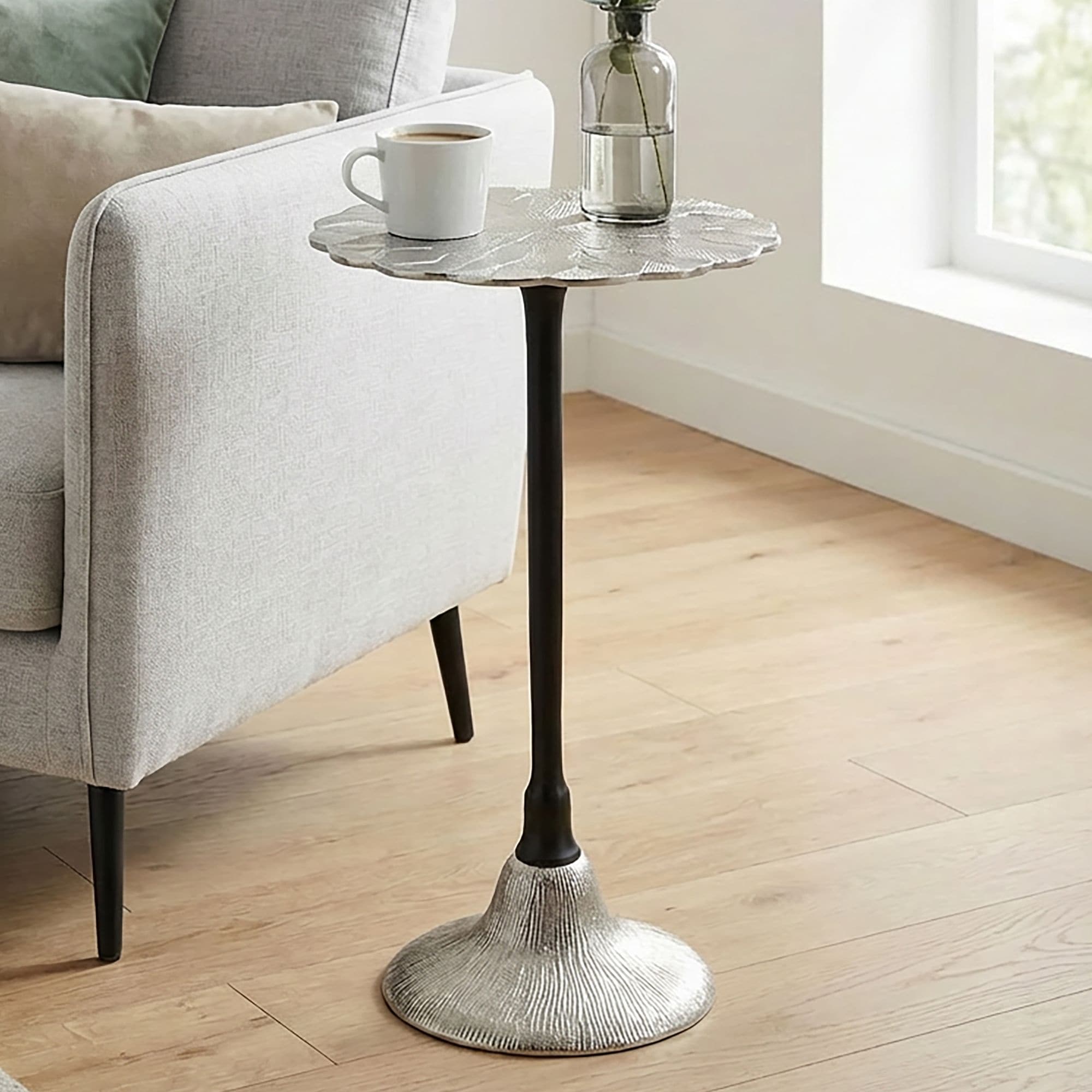 Beistelltisch Aluminium Anstelltisch Metall Wohnzimmertisch Dekotisch Couchtisch 