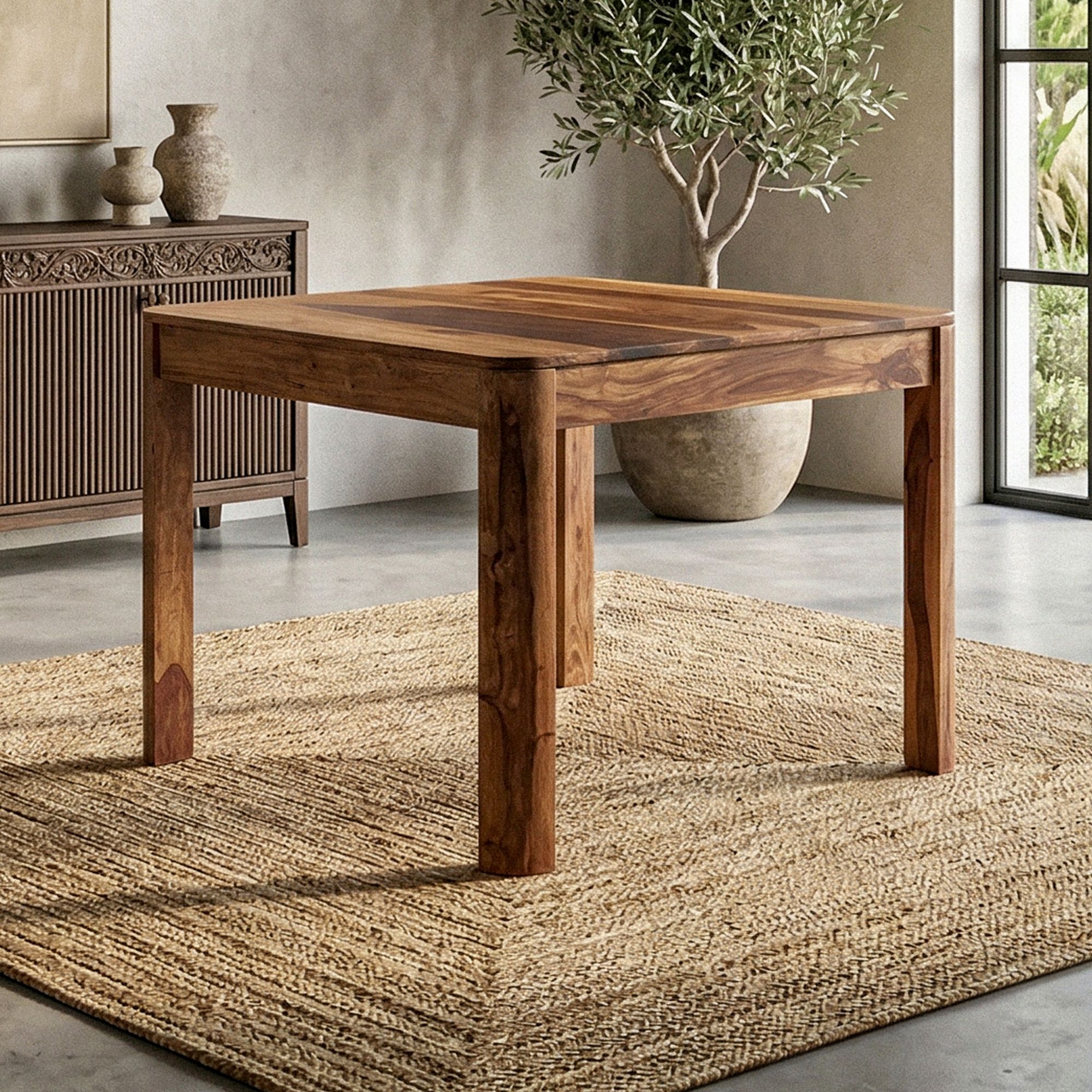 Esstisch Massivholz 80cm Esszimmertisch Sheesham K&uuml;chentisch 4 Personen Modern 