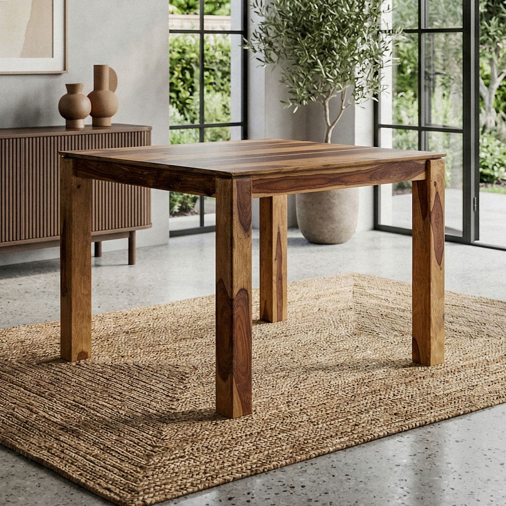 Esstisch Massivholz 80cm Esszimmertisch Sheesham K&uuml;chentisch 4 Personen Tisch 