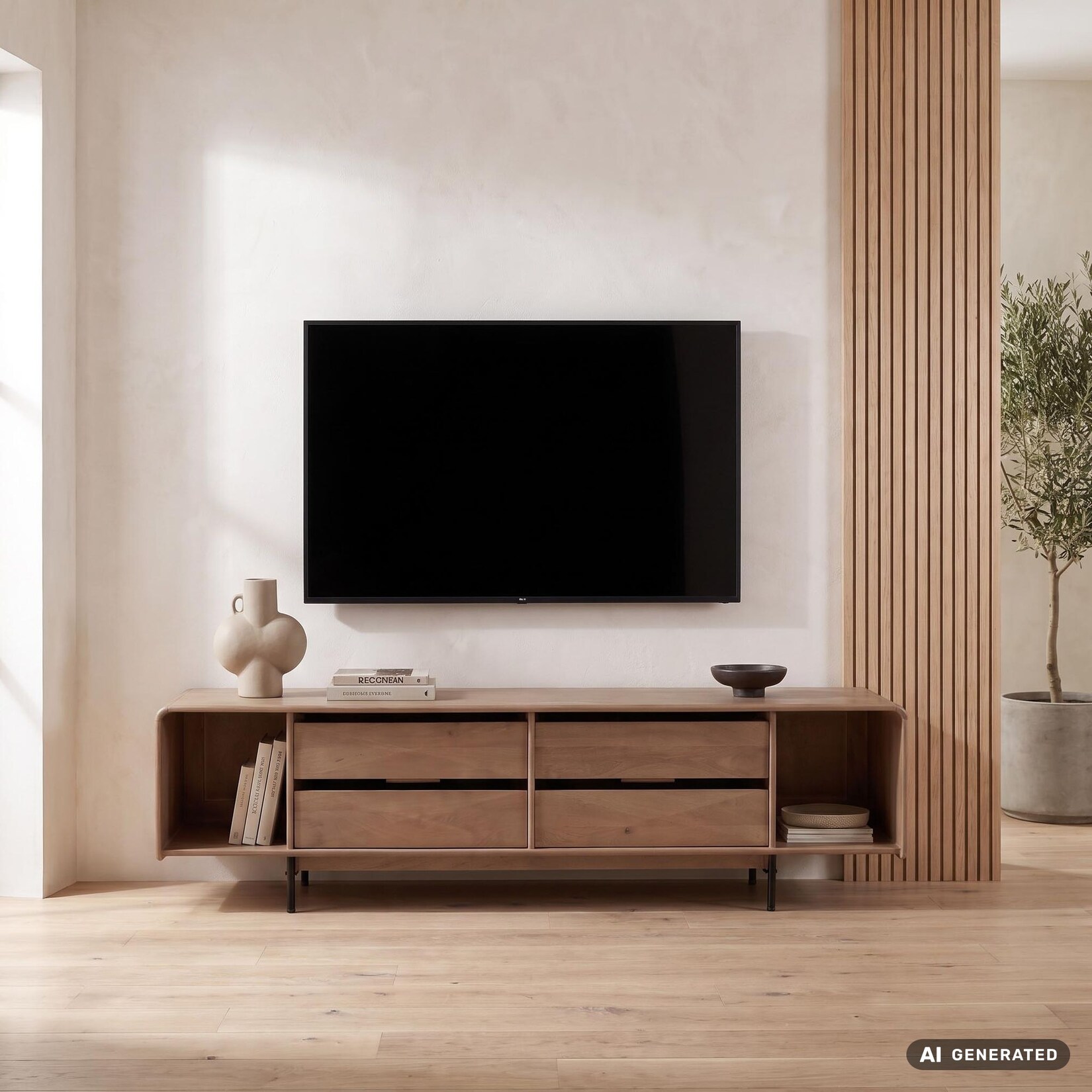 TV Board Kommode Lowboard Fernsehschrank Massivholz 180cm Schubladen Handmade