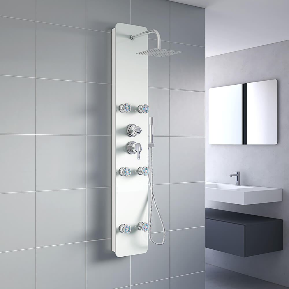 HOME DELUXE Duschpaneel mit Regendusche DIVE - Wei&szlig; 
