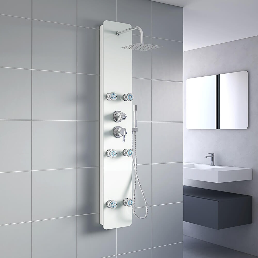 HOME DELUXE Duschpaneel mit Regendusche DIVE - Weiß
