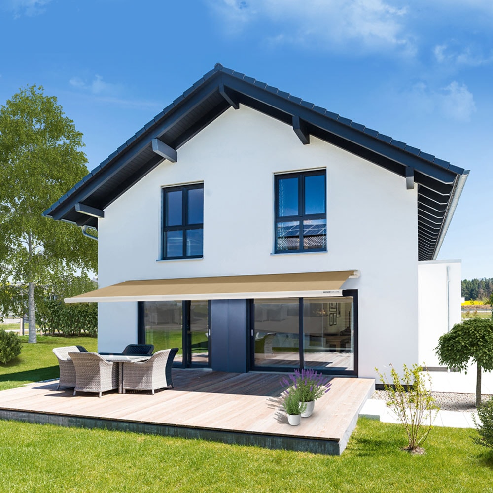 HOME DELUXE LED Vollkassettenmarkise elektrisch ELOS - 500 x 300 cm Sandfarbe 