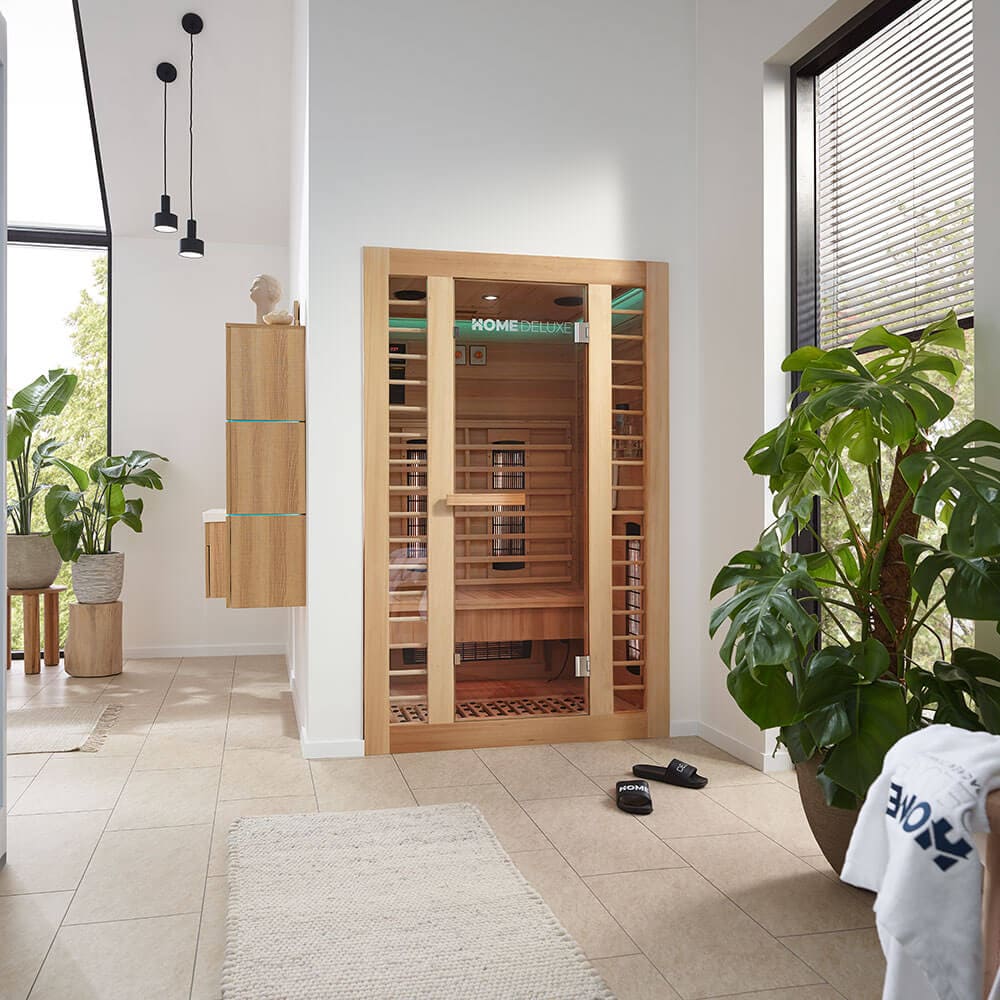 HOME DELUXE Infrarotkabine REDSUN DELUXE PLUS M - 120 x 105 cm f&uuml;r 2 Personen 