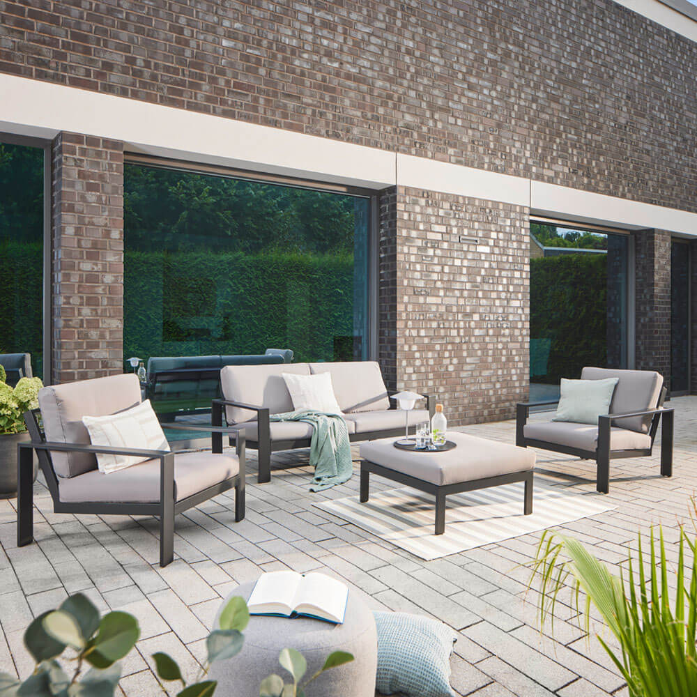 HOME DELUXE Gartenlounge Aluminium RIO L - Anthrazit 