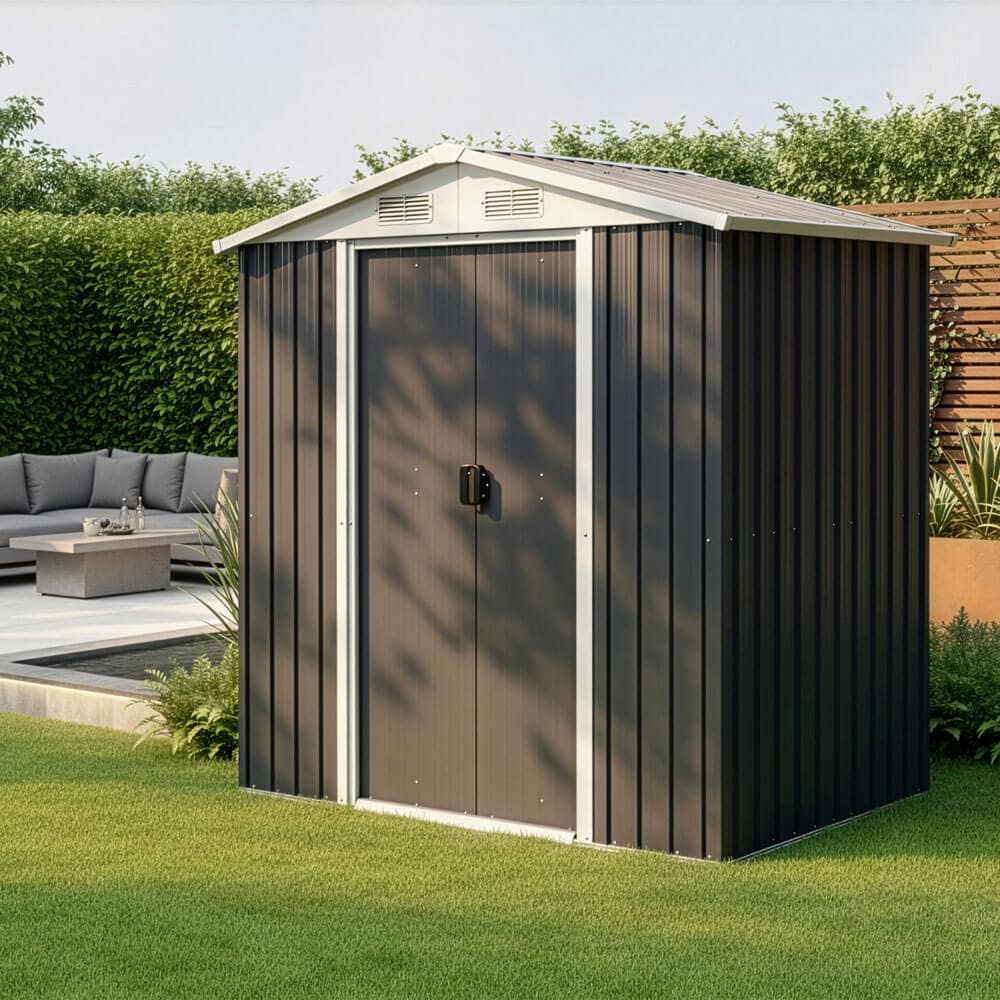 HOME DELUXE Ger&auml;teschuppen aus verzinktem Stahl BOHIO L  - 204 x 190 cm 