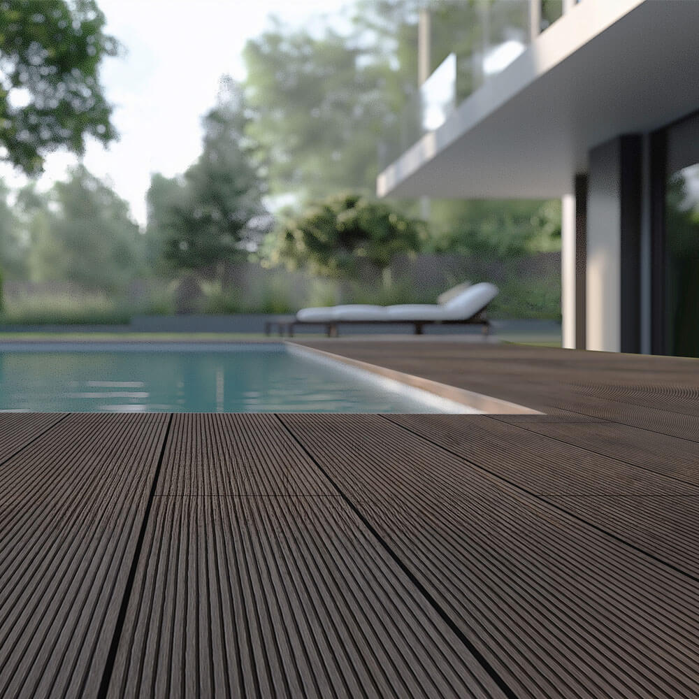 HOME DELUXE WPC Terrassendielen Komplettset (inkl. Unterkonstruktion) SAMANA - Dunkelbraun 40m&sup2; 