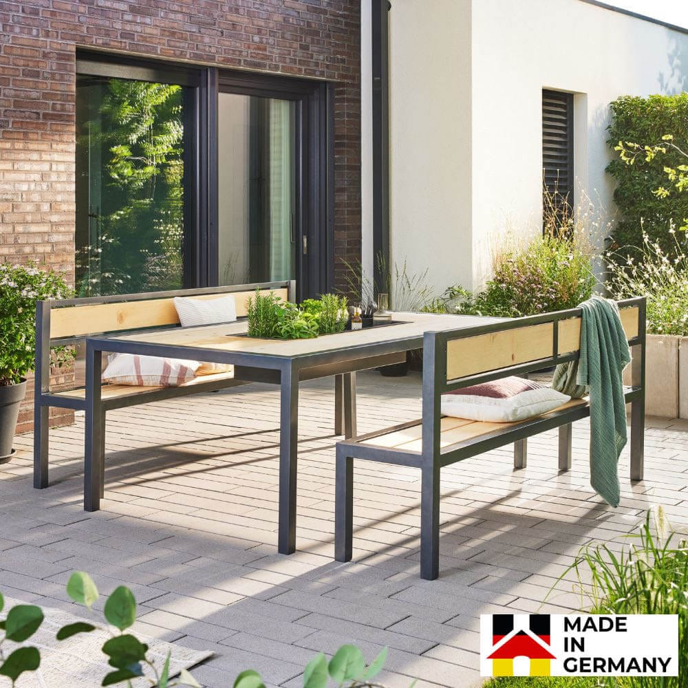 HOME DELUXE Sitzgarnitur aus Lärche NAXOS - 200 x 43 cm Made in Germany