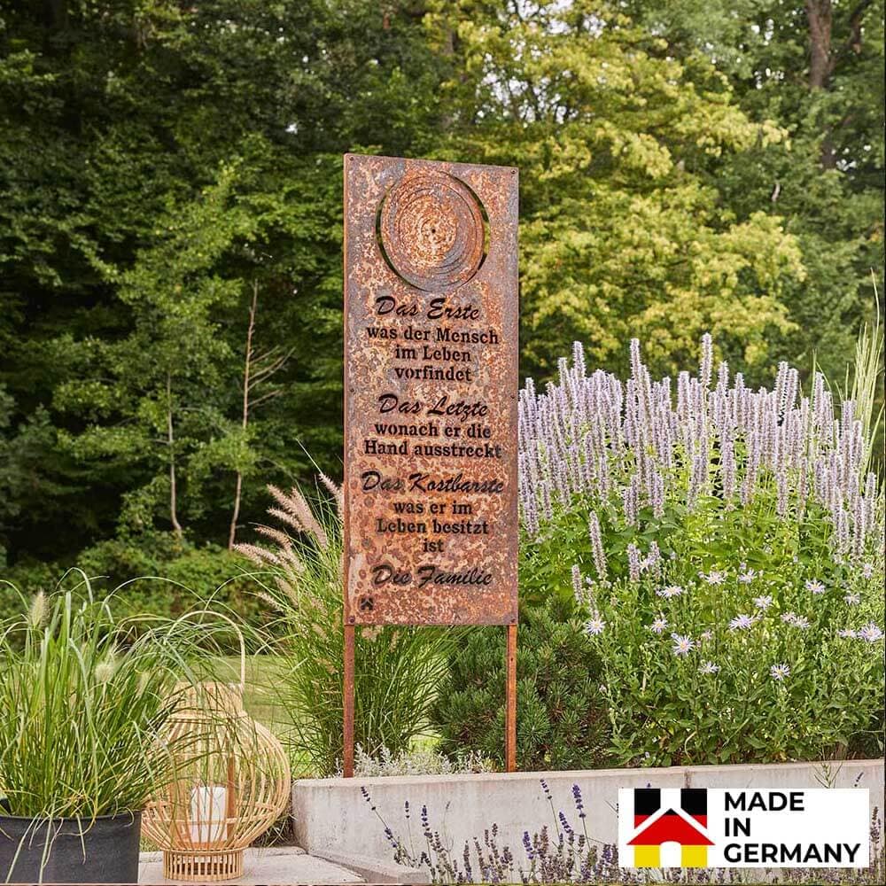 HOME DELUXE Rost Gartenschild FAMILY - 115 x 45 cm Made in Germany 