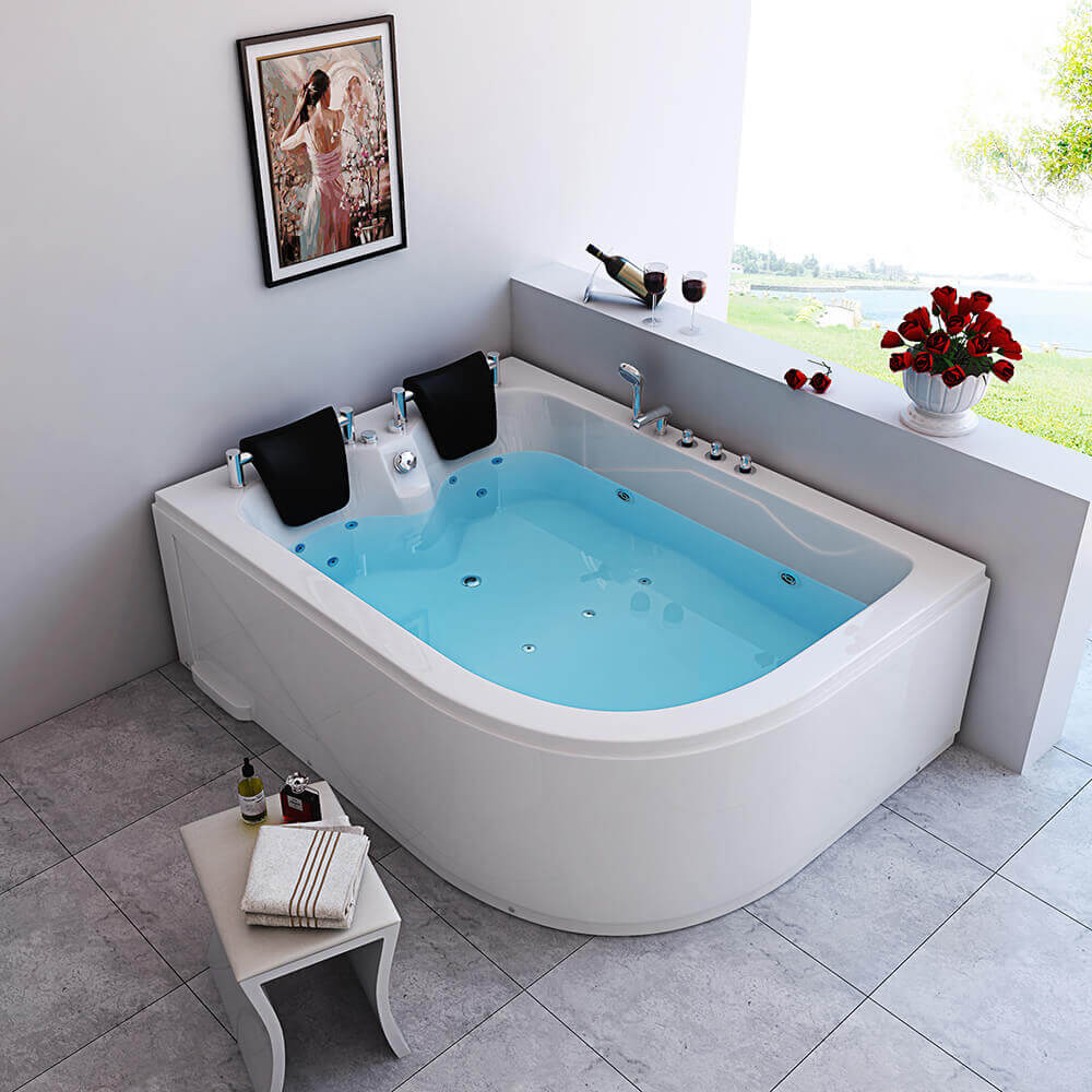 HOME DELUXE Indoor Whirlpool f&uuml;r 2 Personen BLUE OCEAN XL - 180 x 120 cm Rechts 
