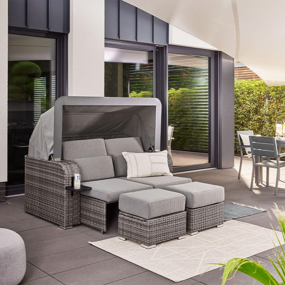 HOME DELUXE Strandkorb mit Liegefunktion HOLBY - Grau 