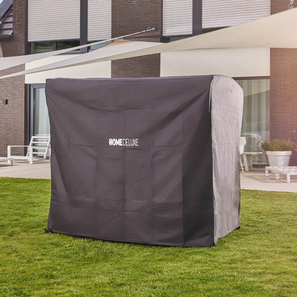 HOME DELUXE Abdeckung f&uuml;r Hollywoodschaukel CAPE DESCANSO - 198 x 125 x 179 cm Schwarz 