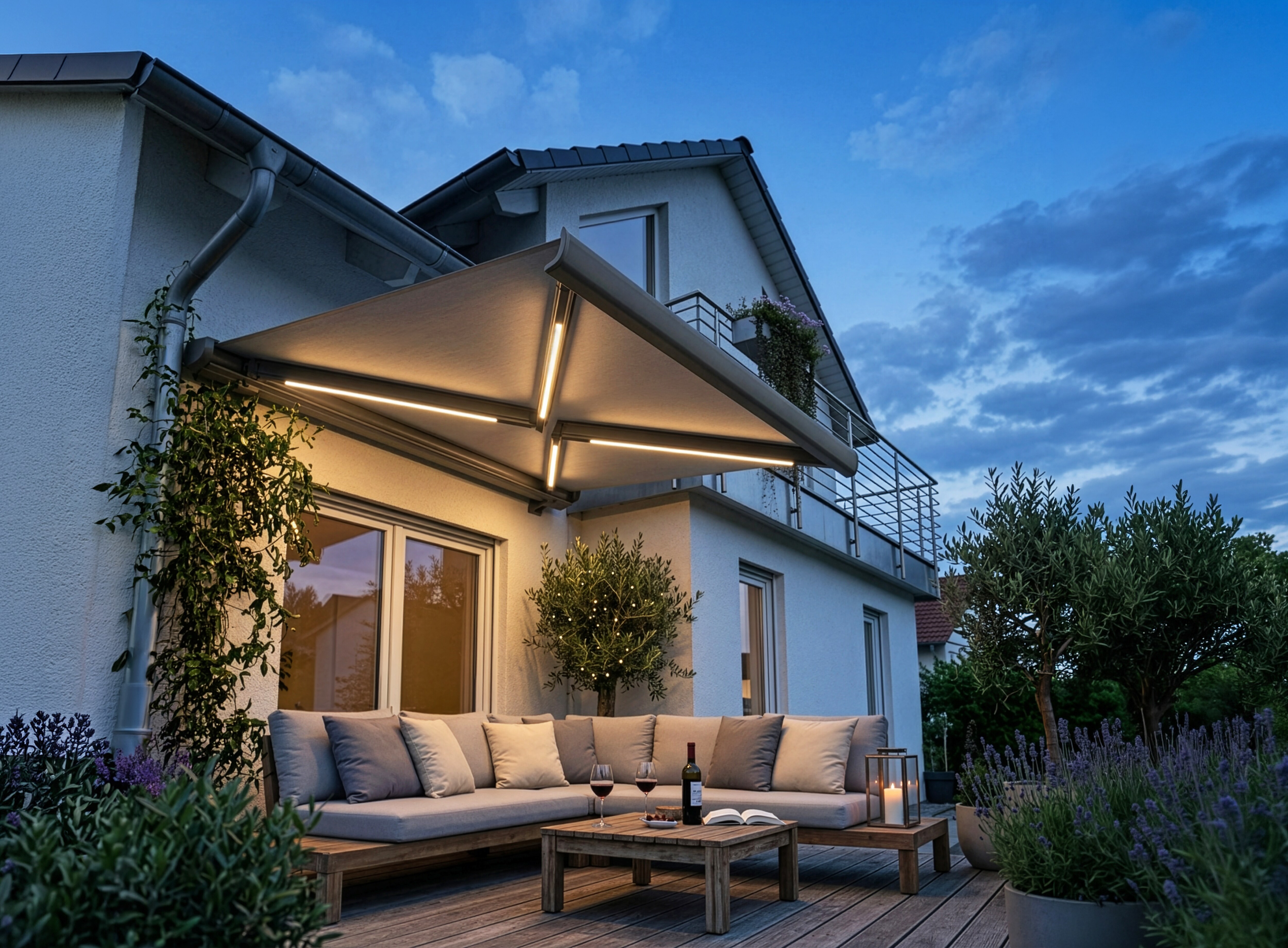 HOME DELUXE LED Vollkassettenmarkise elektrisch ELOS - 395 x 300 cm Anthrazit 