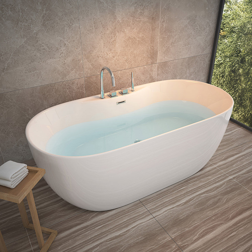 HOME DELUXE Badewanne mit Armatur LENI - 170 x 80 cm 