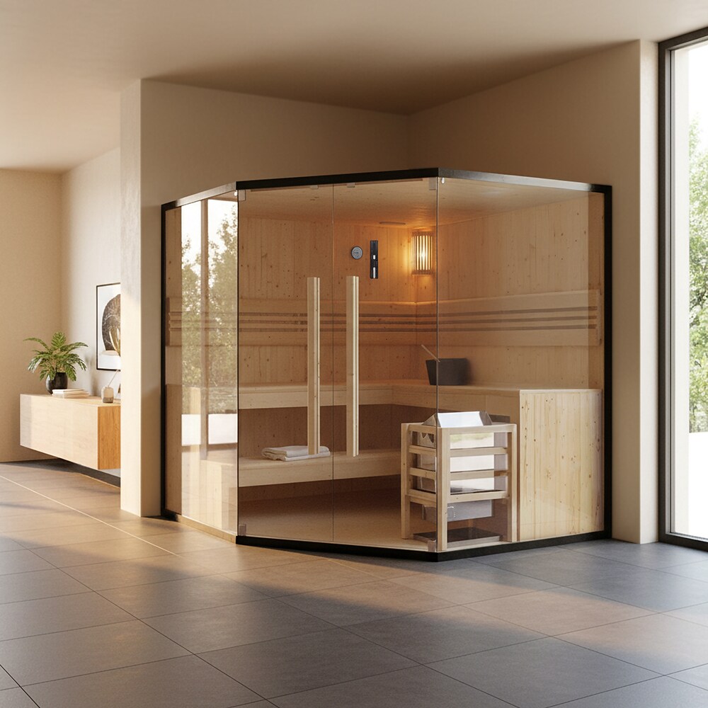 HOME DELUXE Traditionelle Sauna SHADOW XL BIG - 200 x 200 cm für 6 Personen