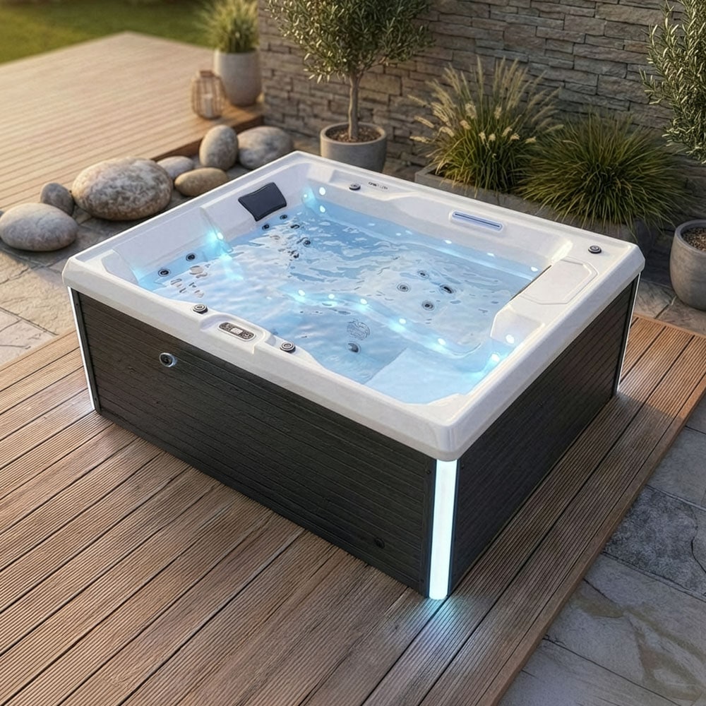 HOME DELUXE Outdoor Whirlpool STREAM PURE 211 x 156 cm f&uuml;r 3 Personen 