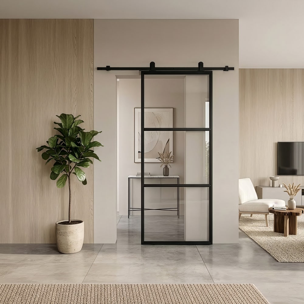 HOME DELUXE Glasschiebet&uuml;r STELLAR - 205 x 90 cm Klarglas 