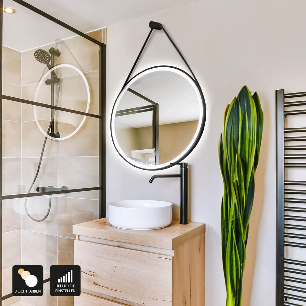 HOME DELUXE LED-Spiegel Rund inkl. Aufhängung FIANA – 80 cm