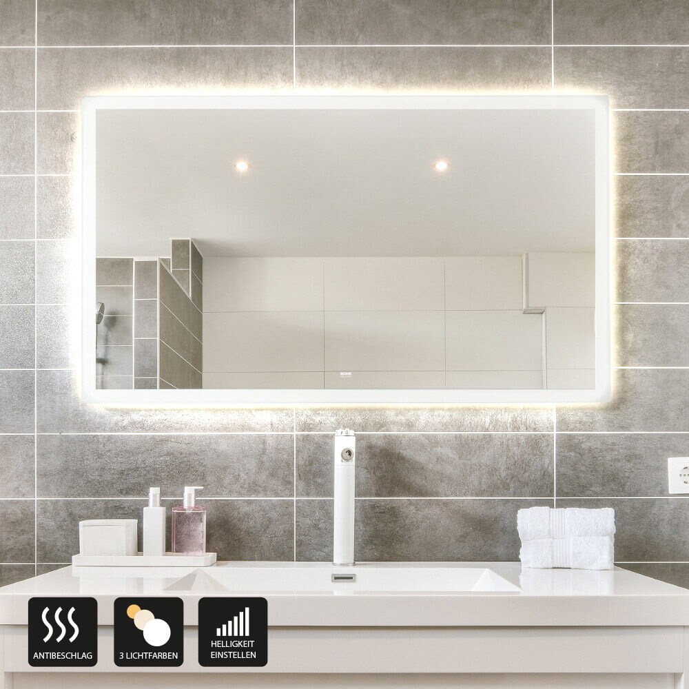 HOME DELUXE LED-Spiegel Rechteckig NOLA – 80 x 60 cm