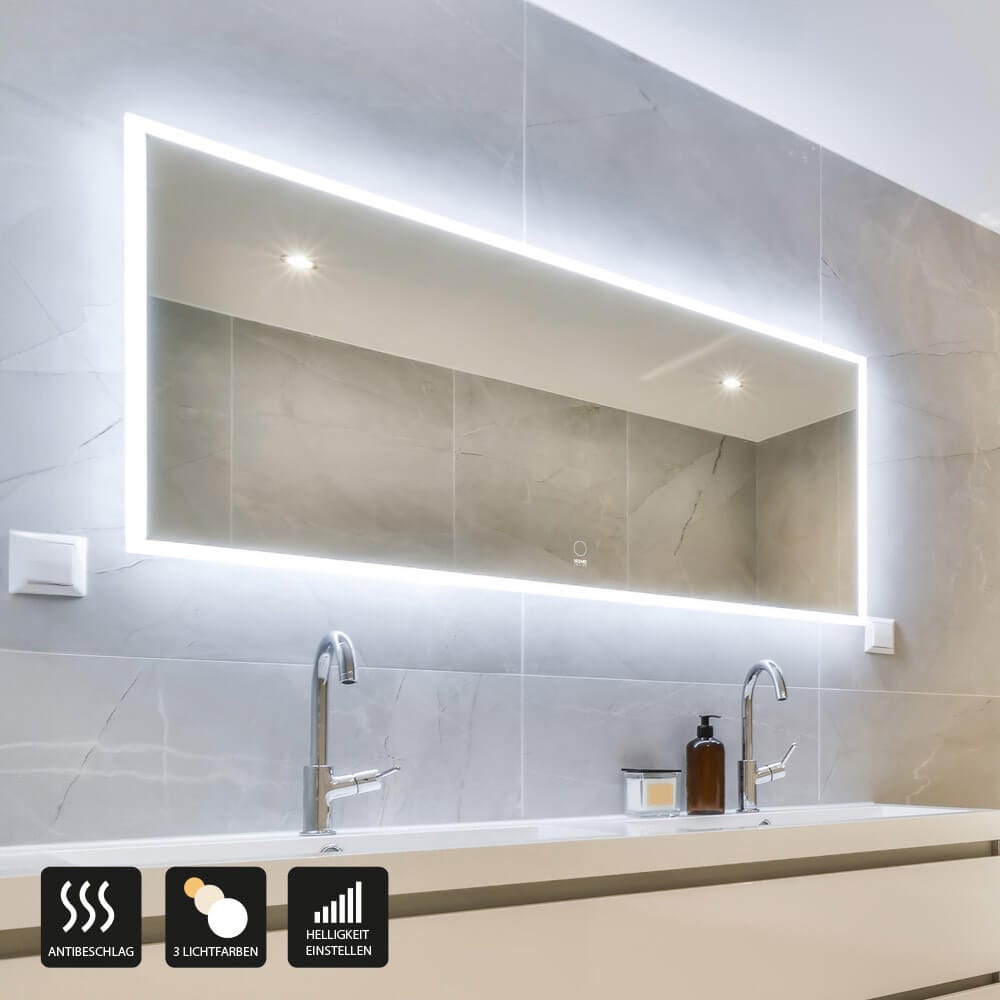 HOME DELUXE LED-Spiegel Rechteckig NOLA &ndash; 120 x 70 cm 