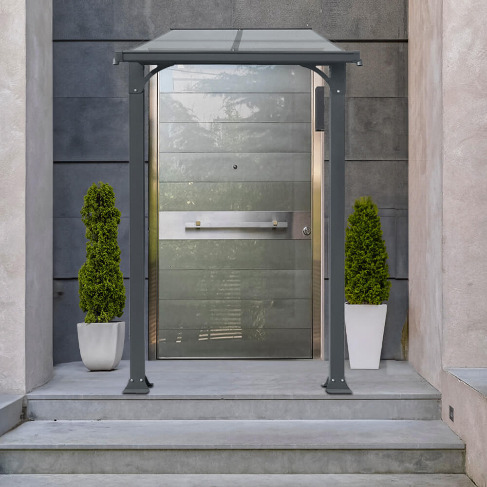 HOME DELUXE Vordach Haust&uuml;r CUBIS S - 150 x 150 cm Anthrazit 