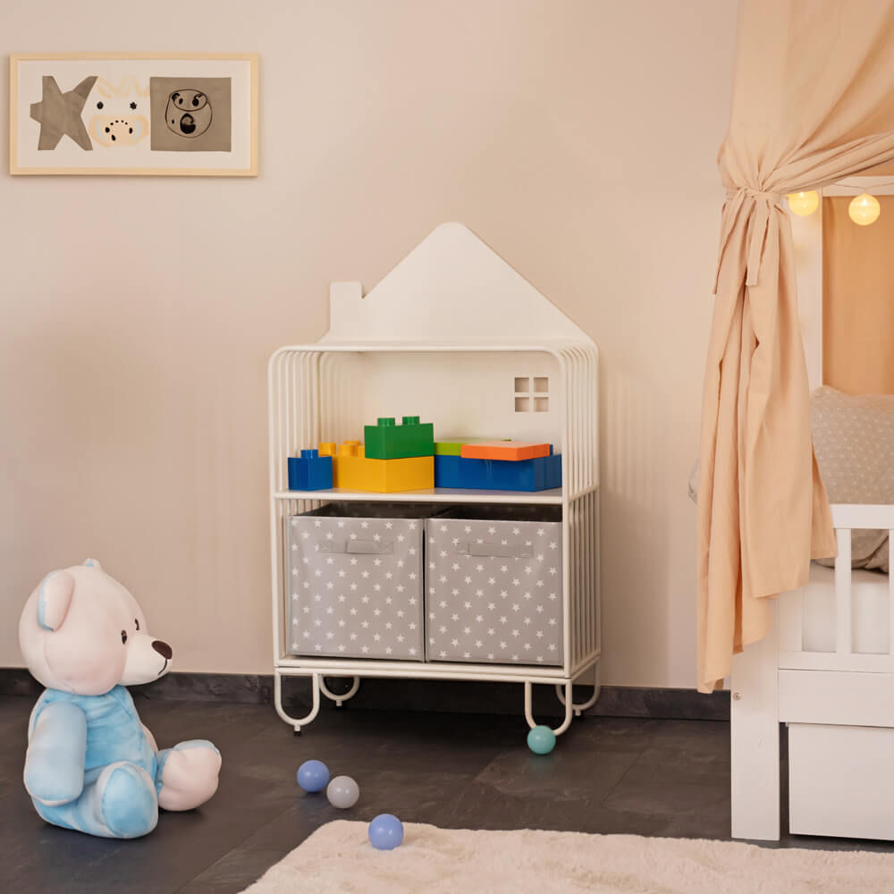 HOME DELUXE Kinderregal aus Metall magnetisch TODO S &ndash; Wei&szlig; 