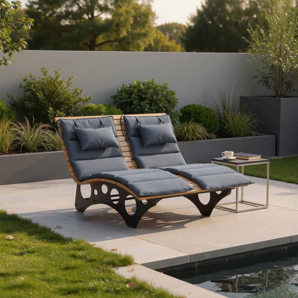 HOME DELUXE Wellenholzliege/Waldsofa inkl. 2x Auflage TAIGA 