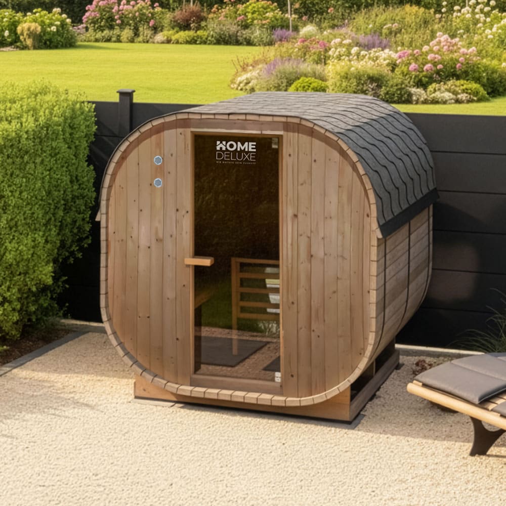 HOME DELUXE Outdoor Sauna CUBE XL - 194 x 220 cm f&uuml;r 6 Personen 