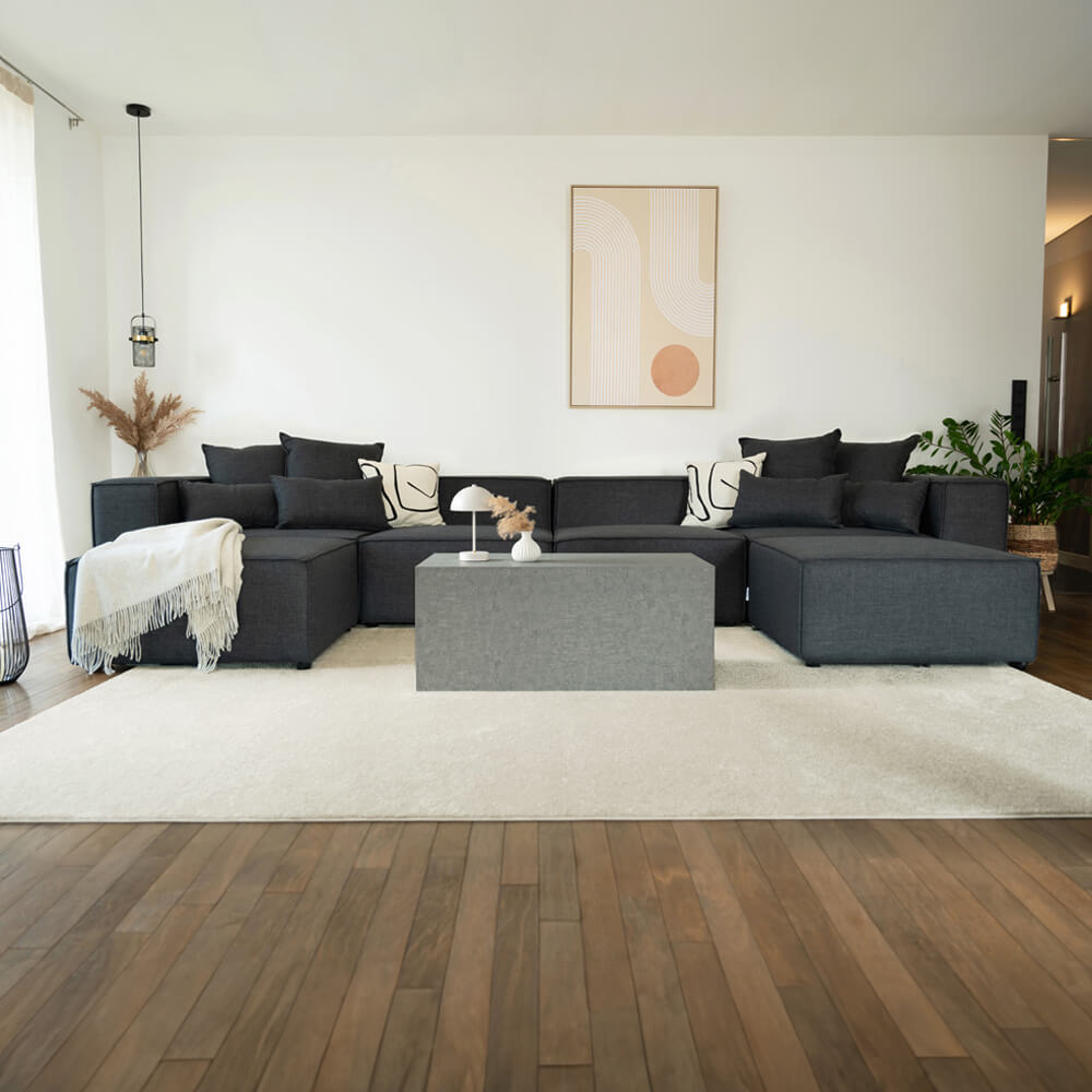 HOME DELUXE Modulares Sofa VERONA L - 327 x 207 cm Anthrazit 