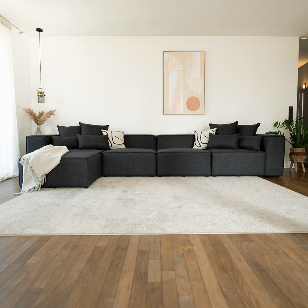 HOME DELUXE Modulares Sofa VERONA XL - 414 x 207 cm Anthrazit 