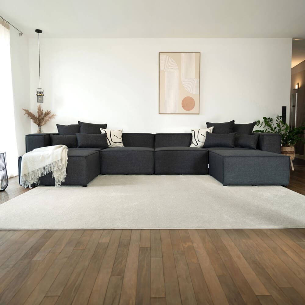 HOME DELUXE Modulares Sofa VERONA XXL - 414 x 207 cm Anthrazit 