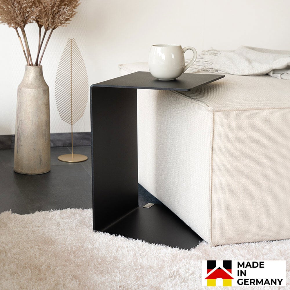 HOME DELUXE Beistelltisch aus Metall KALEA - Schwarz Made in Germany 