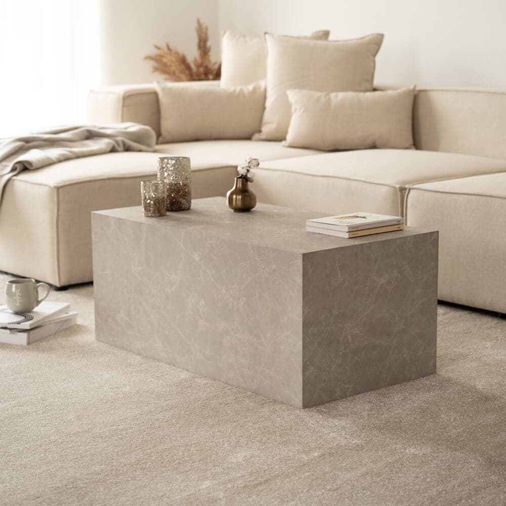 HOME DELUXE Couchtisch Marmor AMIRI L - 95 x 50 cm Schwarz 