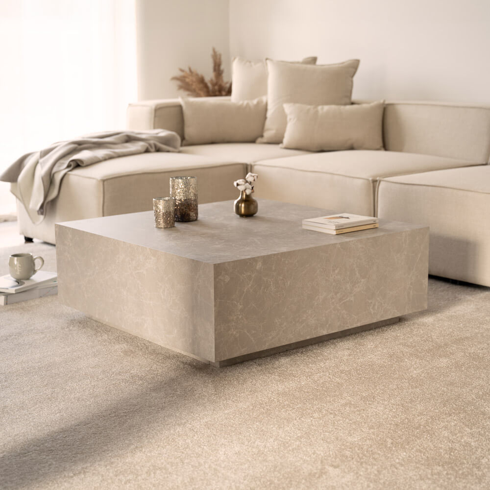 HOME DELUXE Couchtisch Marmor AMIRI XL - 95 x 95 cm Schwarz 
