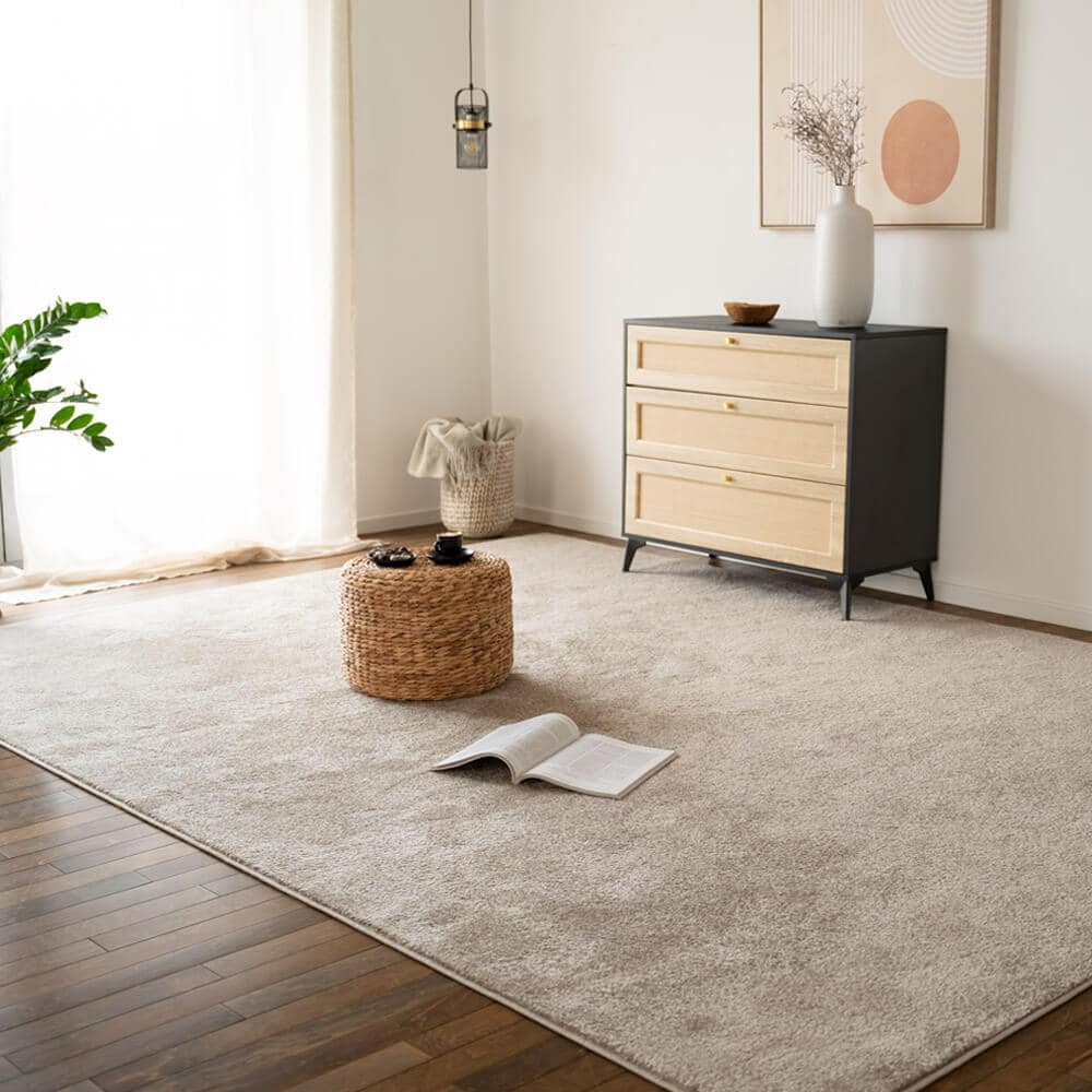 HOME DELUXE Kurzflor Teppich FOFI - 150 x 80 cm Beige 