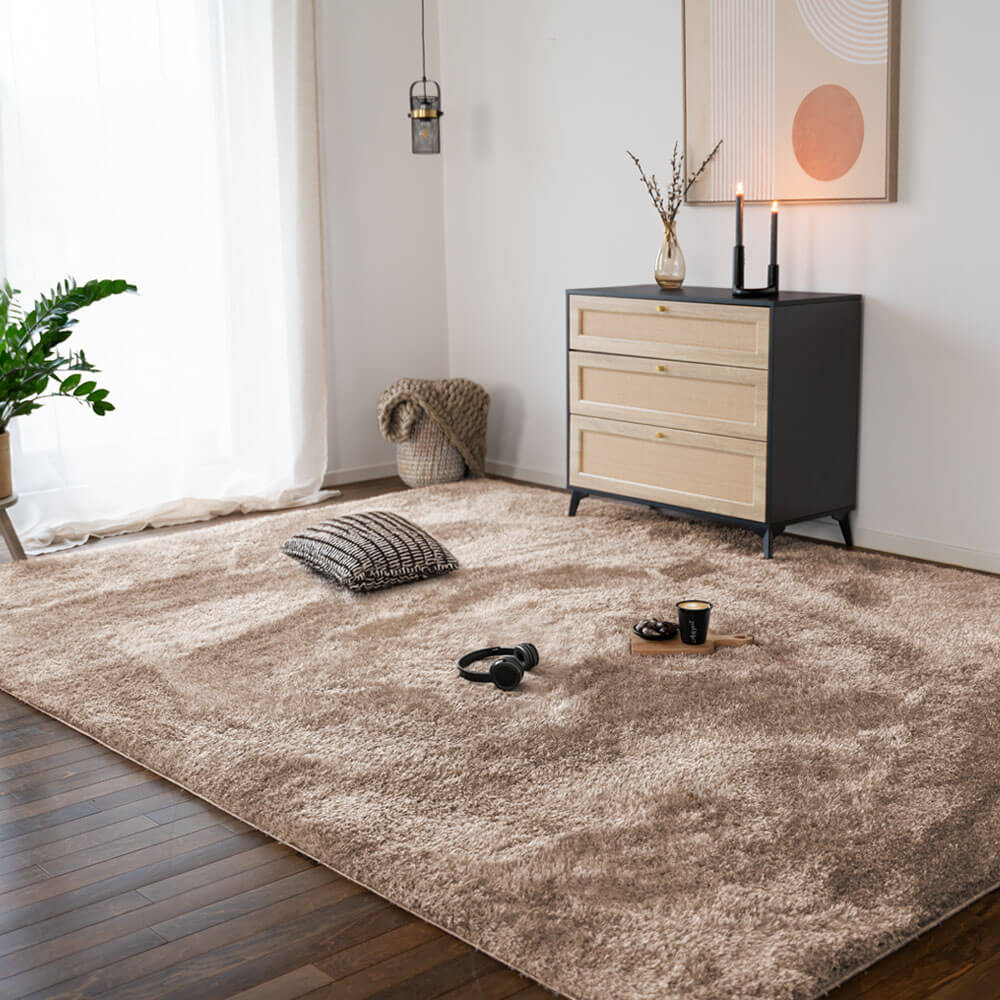 HOME DELUXE Hochflor Teppich SOFI - 200 x 140 cm Braun 