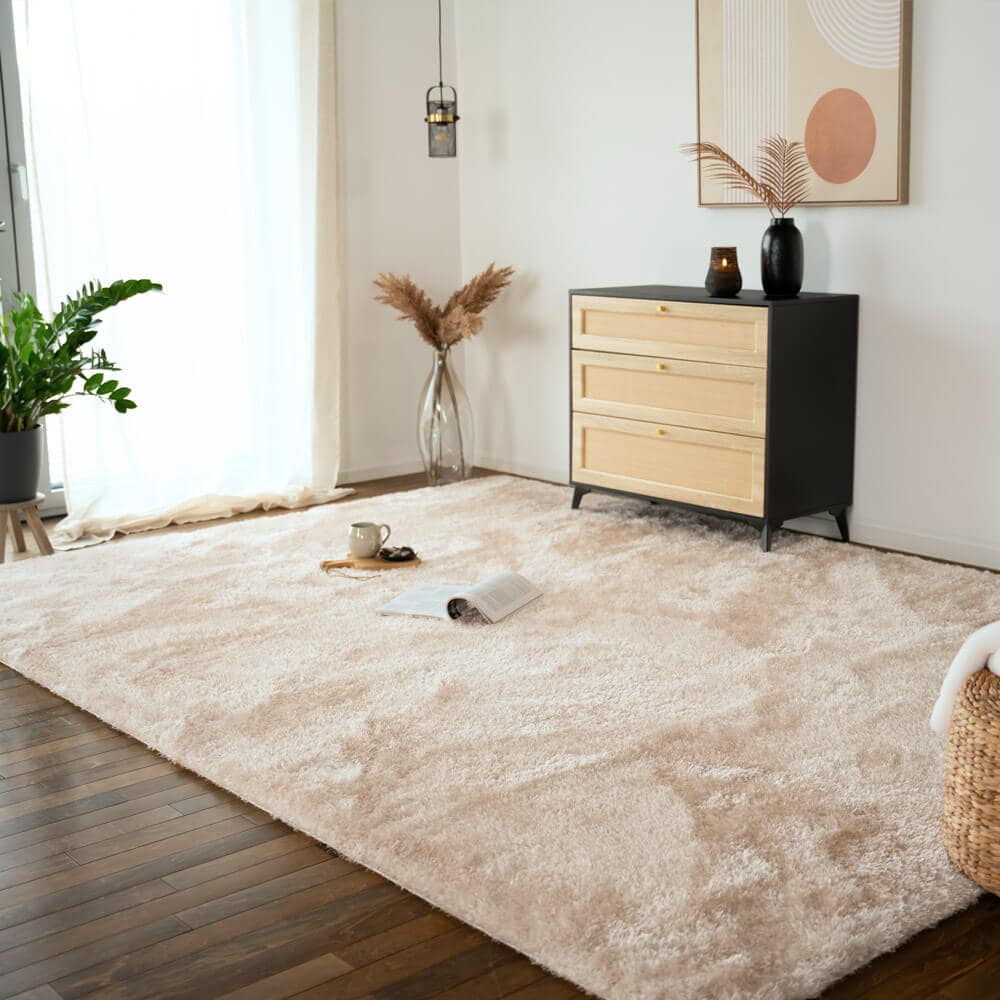 HOME DELUXE Hochflor Teppich SOFI - 230 x 160 cm Altrosa