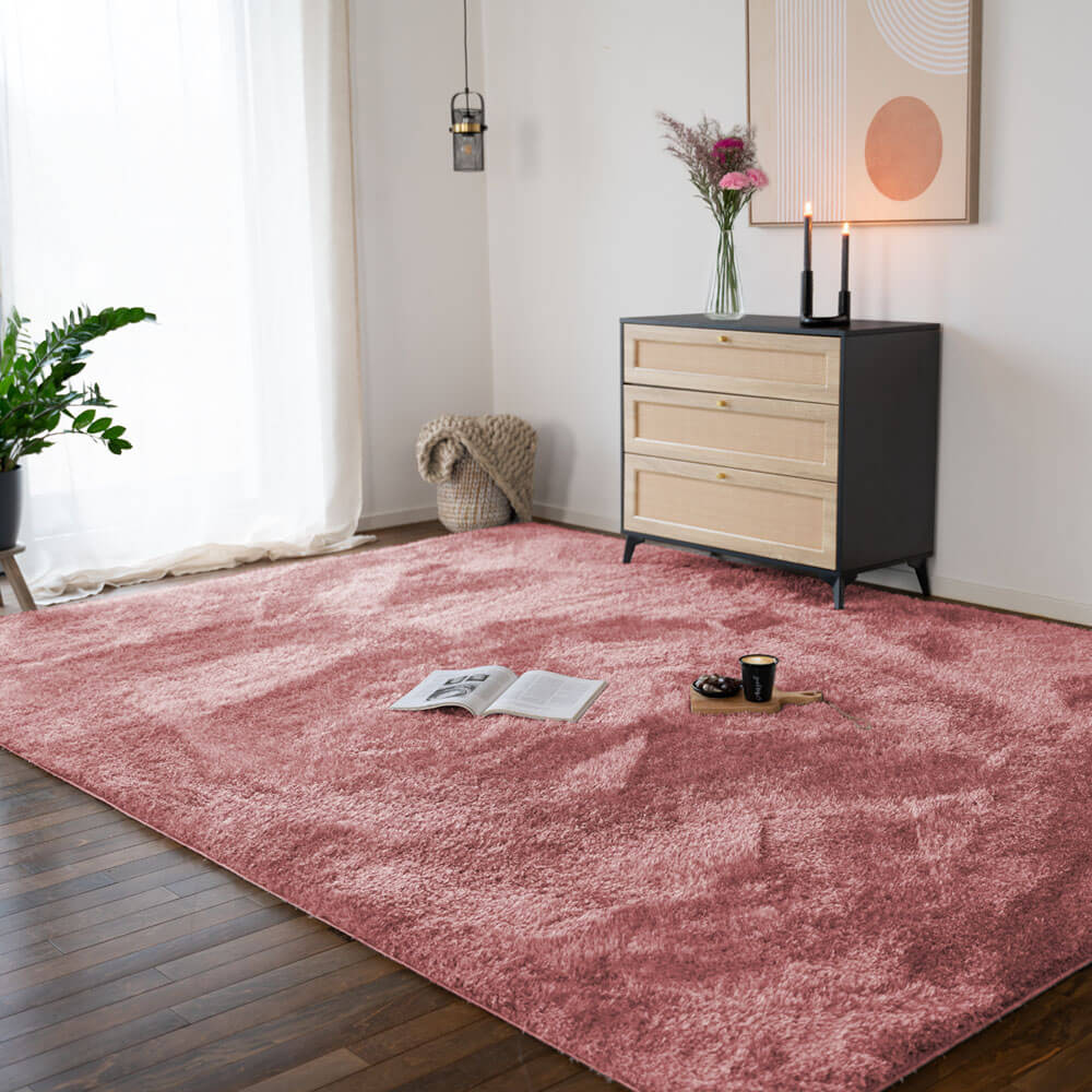 HOME DELUXE Hochflor Teppich SOFI - 320 x 240 cm Altrosa 