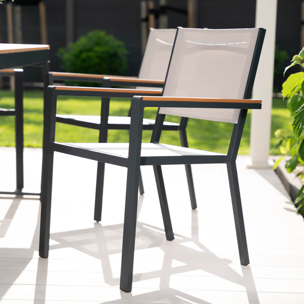 HOME DELUXE Gartenstuhl stapelbar SEDIA - 3erSet 