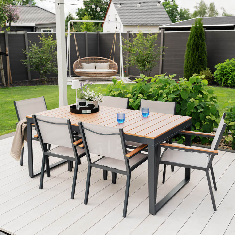HOME DELUXE Gartentisch in Holzoptik SIERA &ndash; 160 x 90 cm 