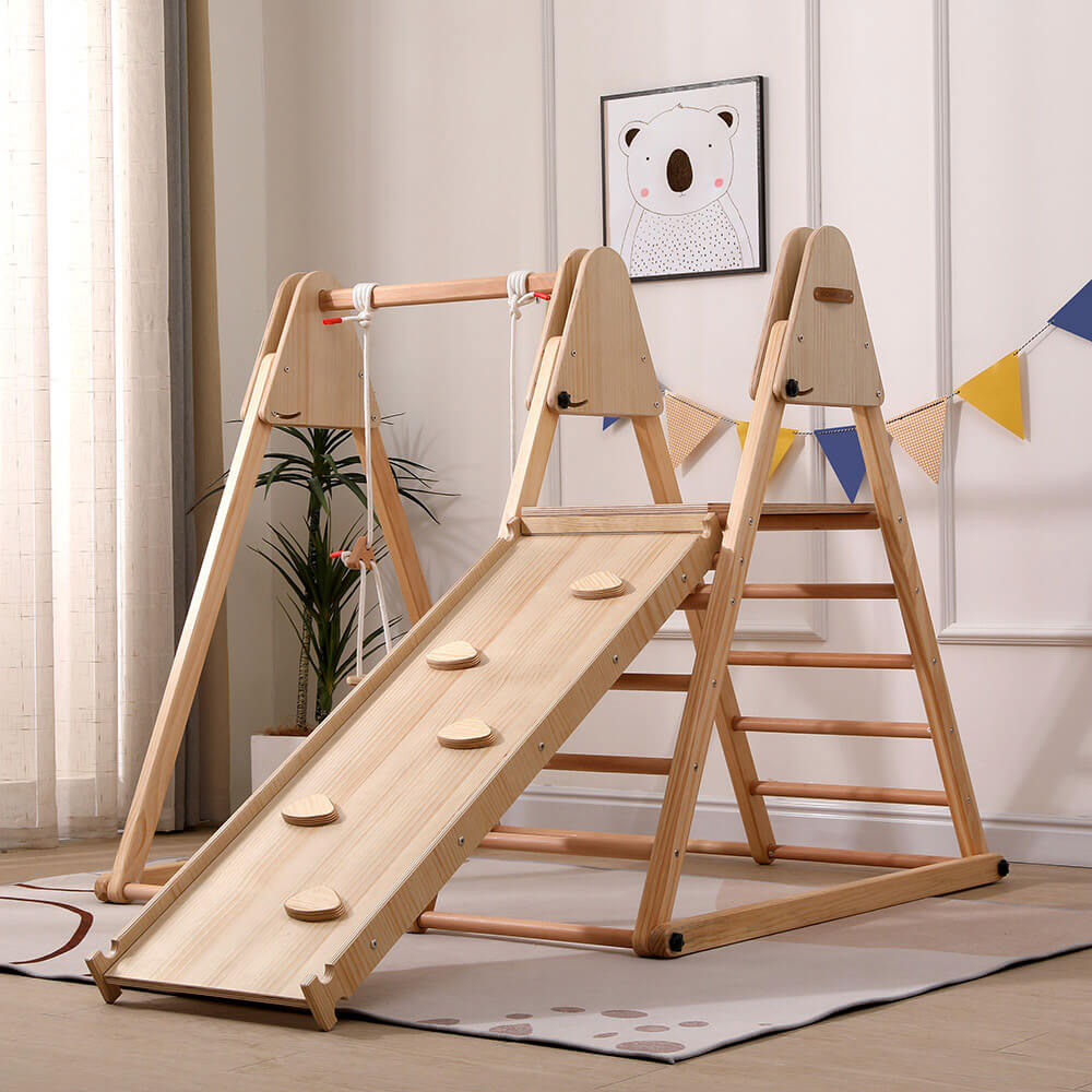 HOME DELUXE Kletterger&uuml;st Indoor inkl. Rutsche und Schaukel IDA 