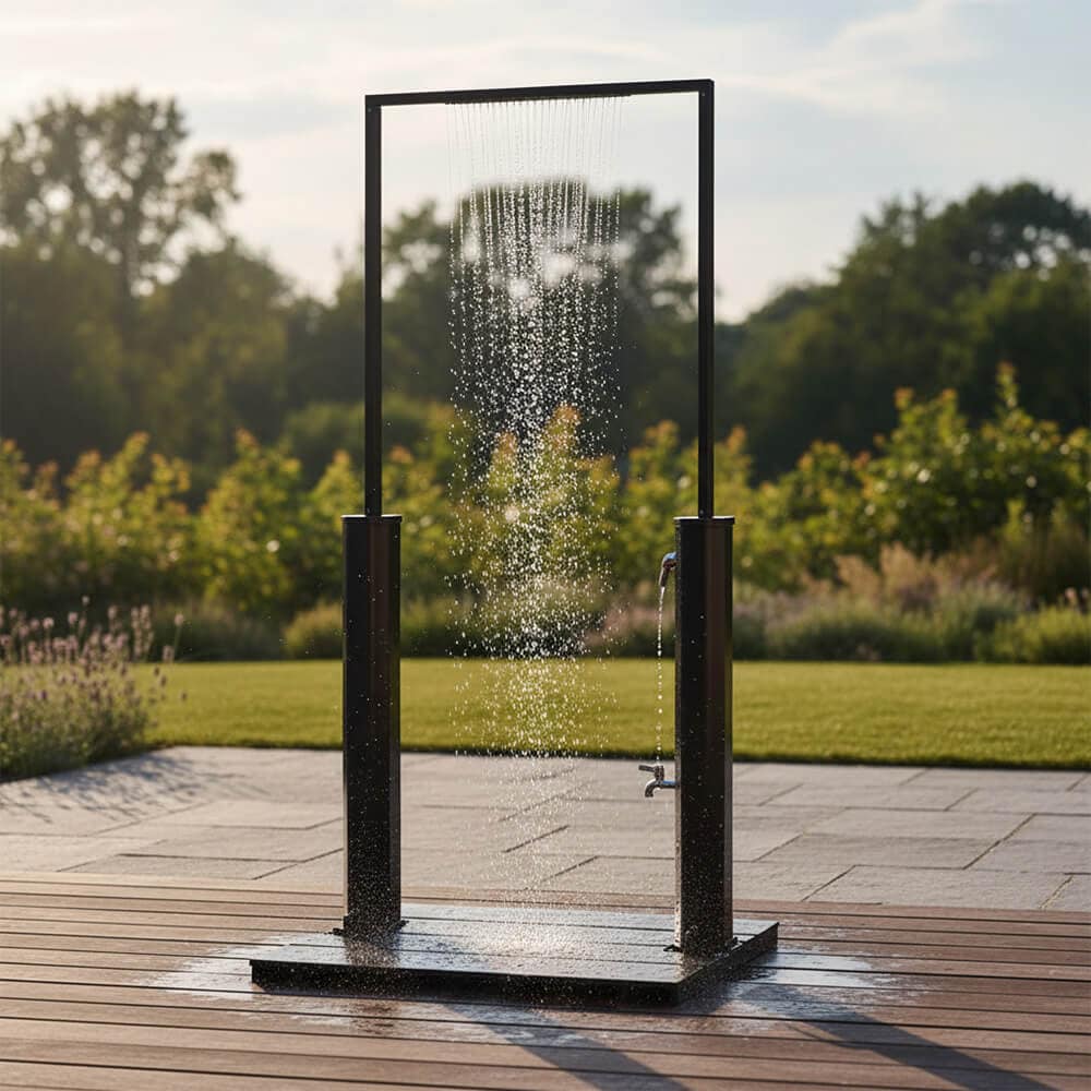HOME DELUXE Solardusche mit Bodenplatte PAROS - Anthrazit 