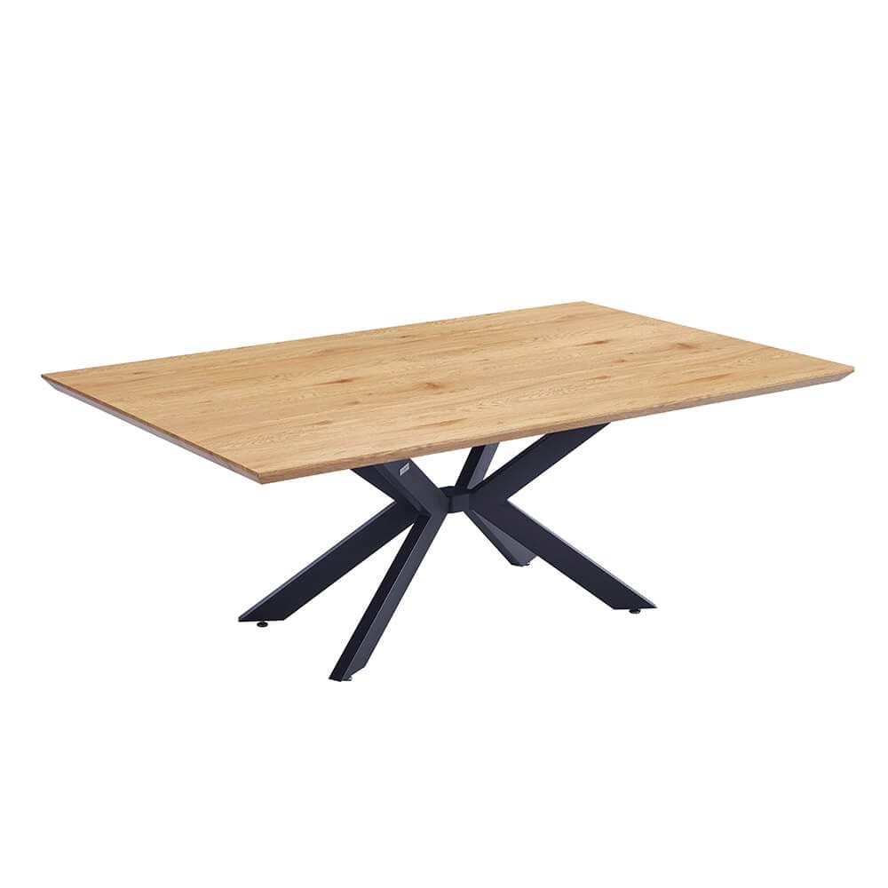 HOME DELUXE Esstisch Eckig AVENCIA inkl. Sternfu&szlig; - 160 x 100 cm Dark Oak 