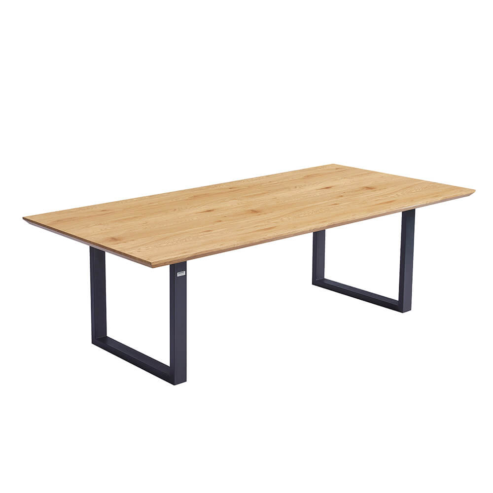 HOME DELUXE Esstisch Eckig AVENCIA inkl. U-Fu&szlig; - 240 x 120 cm Light Oak 