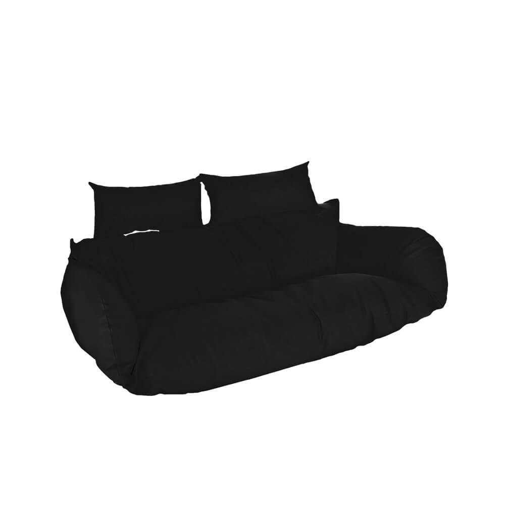 HOME DELUXE Polyrattan H&auml;ngesessel Kissen TWIN - Schwarz 