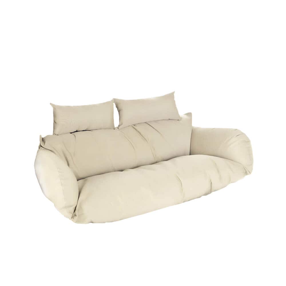 HOME DELUXE Polyrattan H&auml;ngesessel Kissen TWIN - Grau 