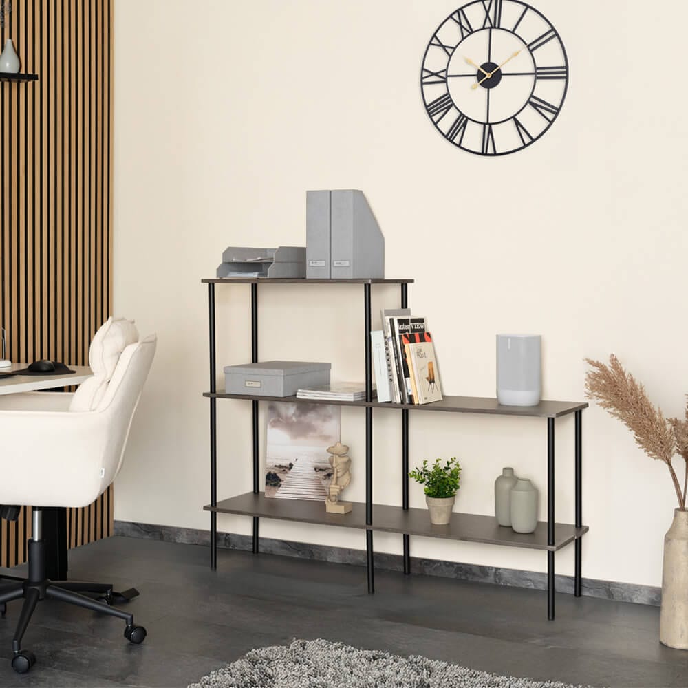 HOME DELUXE Regal INDU Dark Oak -&nbsp;140 x110 cm 