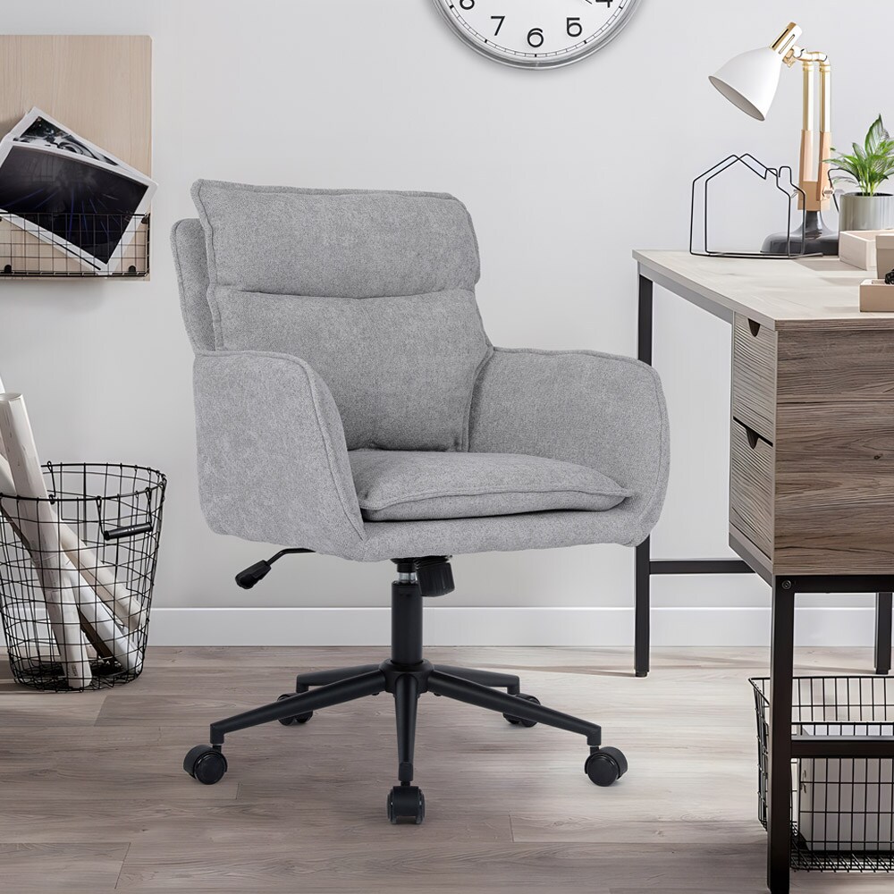 HOME DELUXE B&uuml;rostuhl aus Webstoff CORA - Grau 