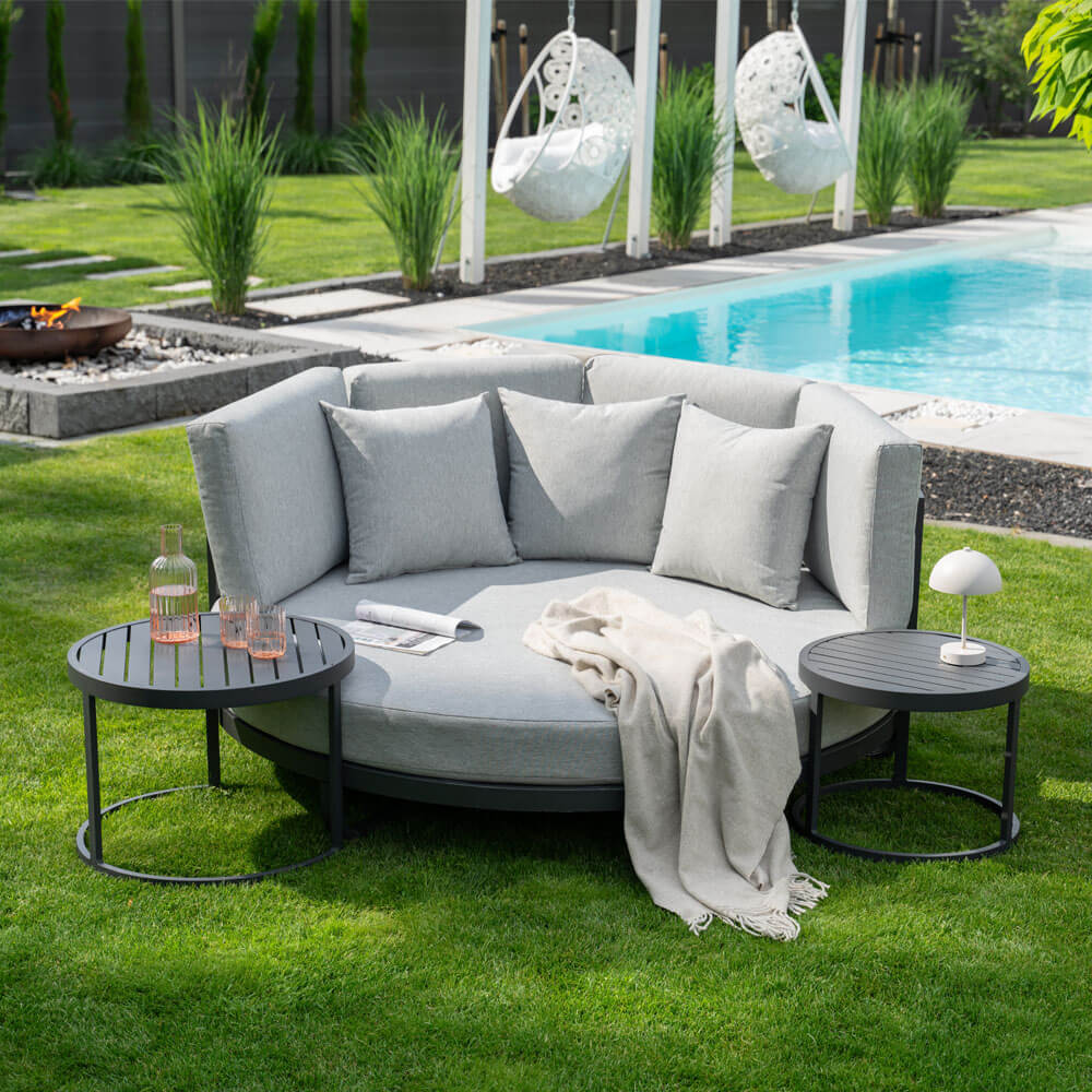 HOME DELUXE Daybed Outdoor FLORIDA - Grau 